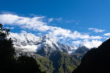 Crédence de cuisine en verre imprimé Lhotse Mountains with snow