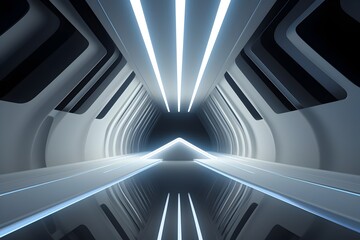 Cryptic 3D Tunnel Showcases Futuristic Architectural Simplicity and Design