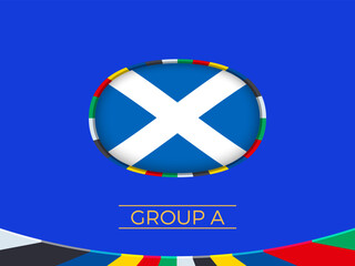 Scotland flag for 2024 European football tournament, national team sign. - 782036432