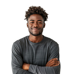 Confident Young Man Smiling With Arms Crossed