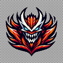 menacing head demon creature in vector style suitable for a logo esport gaming editable design available in PNG