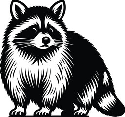 Fat Cute  Racoon Adobe Illustrator Artwork