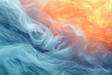 Minimalist abstract background with triple-color blend, immersed in foggy wind. 3D rendering. AI Image - obrazy, fototapety, plakaty