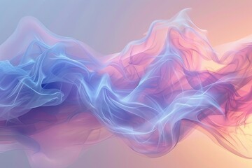Minimalist abstract background with a triple-color blend, enhanced by foggy wind effects. Presented in 3D. AI Image
