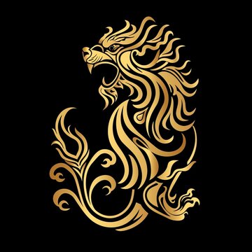 Gold Singha corporation logo in dark background