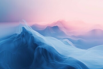Minimalist abstract background with triple-color blend in a foggy wind environment, created in 3D. AI Image - obrazy, fototapety, plakaty