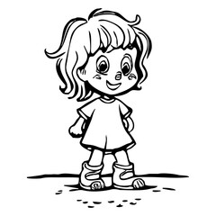 Black and white cartoon for children for coloring . Generated by Ai