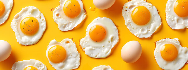 Fried eggs background