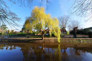The canal of Orleans in Combleux village 