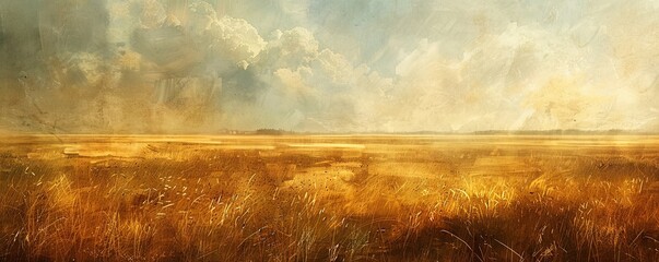 Muted tones evoke the serene beauty of the Savannah field in this abstract background. - obrazy, fototapety, plakaty