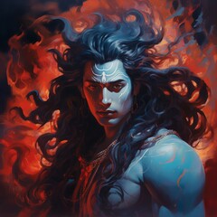 illustration of shiv lord wallpaper full hd wallpapers in the style, Generative ai