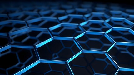 Obraz na płótnie Canvas Intricate Hexagonal Nanotechnology Concept with Futuristic Digital Geometry and Molecular Structure