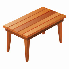 wooden table isolated on white