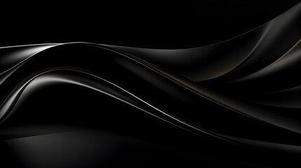 Luxurious Black Fabric Waves with Soft Gradient Backdrop for Elegant Design