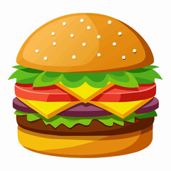 hamburger on white background