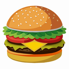 hamburger on white background