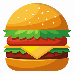 hamburger on white background