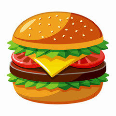 hamburger on white background