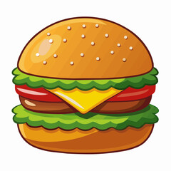 hamburger on white background