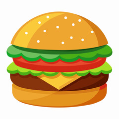 hamburger on white background