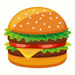 hamburger on white background