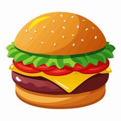 hamburger on white background