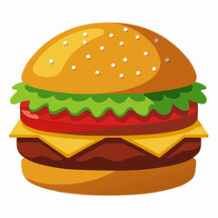 hamburger on white background