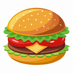hamburger on white background