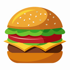 hamburger on white background