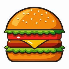 hamburger on white background