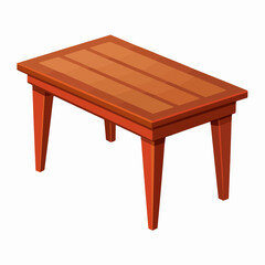 wooden table isolated on white