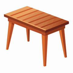 wooden table isolated on white