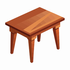 wooden table isolated on white