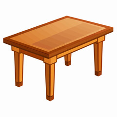 wooden table isolated on white