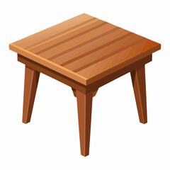 wooden table isolated on white