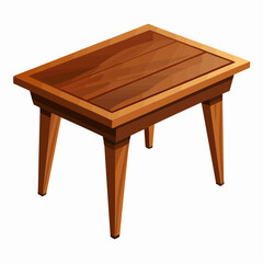 wooden table isolated on white