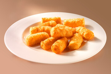 Kroketten Teller, Kartoffeln, Kroketten, Imbiss, frittiert,