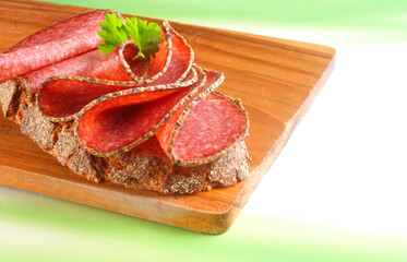 Salami Pfeffermantel, Brot, Salami, Pfeffersalami, Wurstbrot,