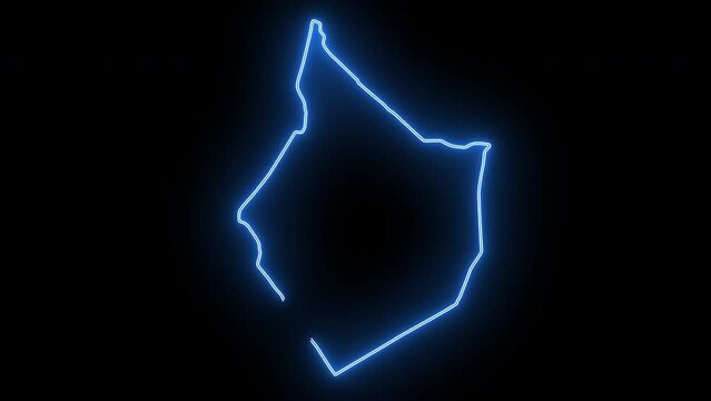 map of Dayr az-Zawr Governorate in syria with glowing neon effect