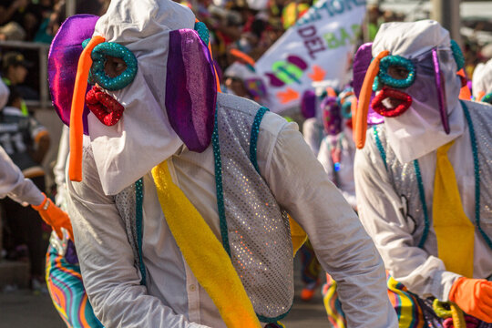 Barranquilla carnival mask on the street