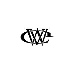 ewv typography letter monogram logo design