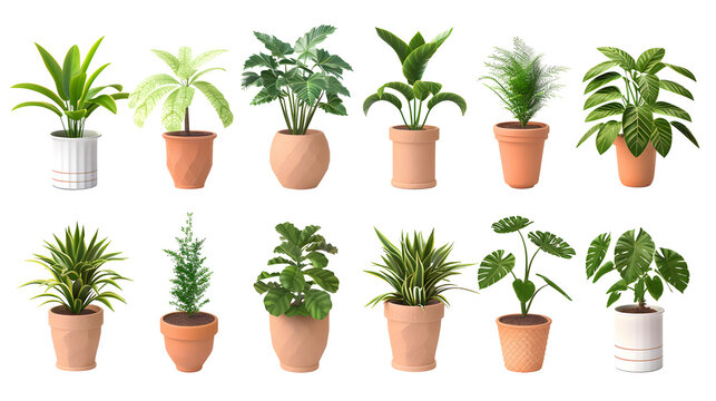 Transparent images of potted plants