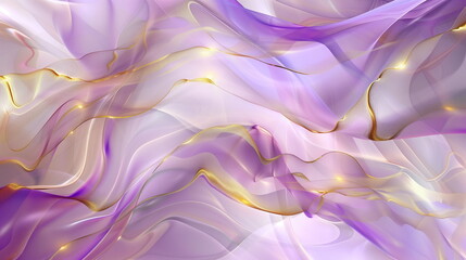 Abstract background with transparent fabric of gold and lilac color
