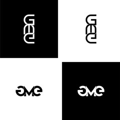gme typography letter monogram logo design set