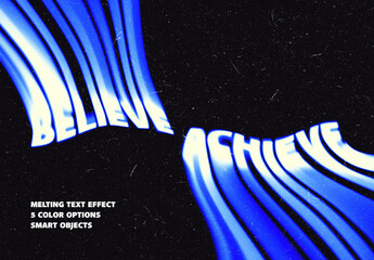 Flowing Text Effect Mockup - obrazy, fototapety, plakaty