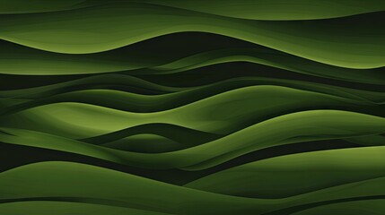 abstract green background, modern waves Background illustration with dark green, horizontal banner with waves, olive drab and very dark green color