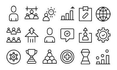 Set of swot analysis editable different topic icons set. Vector illustration on white background.