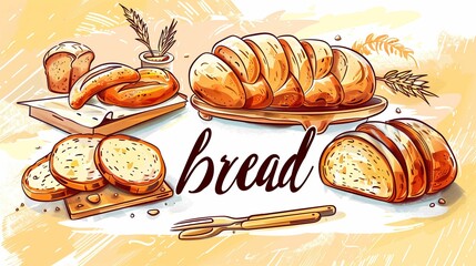 promotional banner for a bakery with the text "bread"
