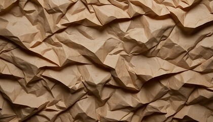 Brown macro crumpled paper texture