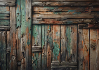 Alte, verwitterte Holztüre als Hintergrund oder Textur